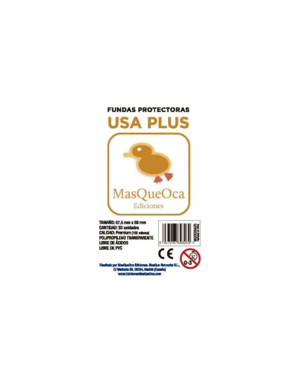 funda mqo usa plus naranja 57.5x89mm 50 unidades