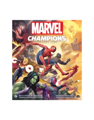 Juego de mesa Marvel Champions con cartas de héroes y villanos del universo Marvel