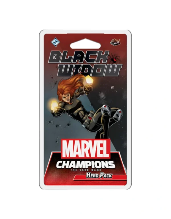 Expansión Marvel Champions Black Widow con cartas de heroína y habilidades espía