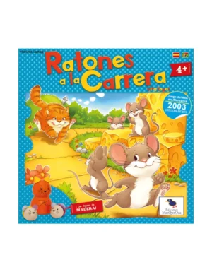 Juego de mesa Ratones a la Carrera con tablero colorido y figuras de ratones