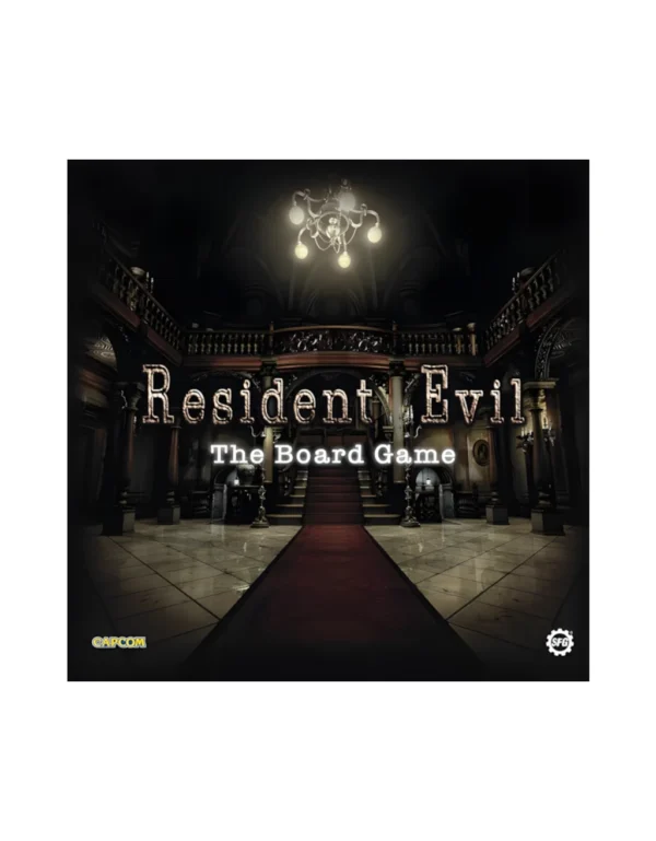 Caja de Resident Evil The Board Game con miniaturas, tablero modular y cartas de acción