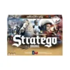 Caja del juego de mesa Stratego con tablero montado y piezas militares en formación