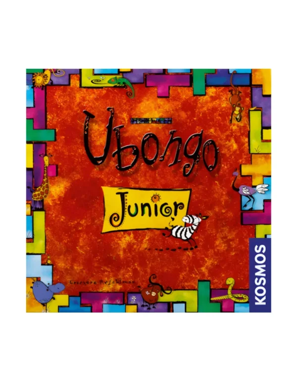 Juego de mesa Ubongo Junior con piezas de colores y tableros infantiles