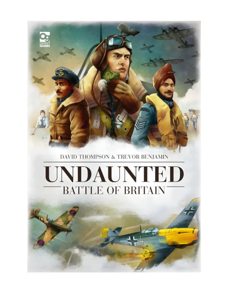 Caja del juego Undaunted: Battle of Britain con tablero y cartas desplegadas